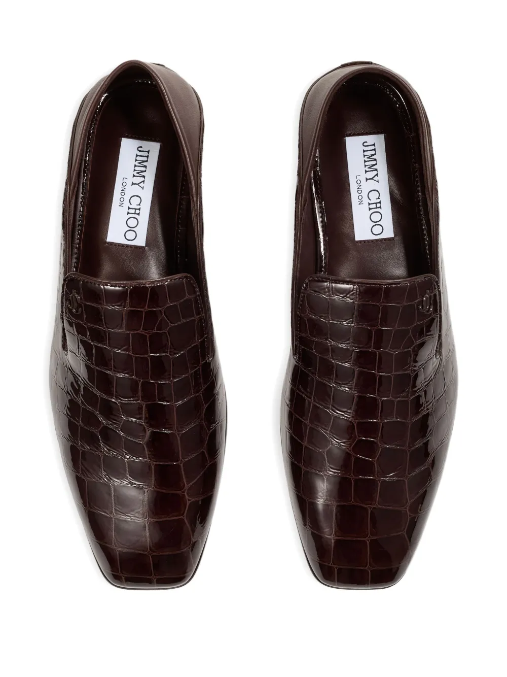 Лоферы Eliot с тиснением под крокодила Jimmy Choo, коричневый — фото 3