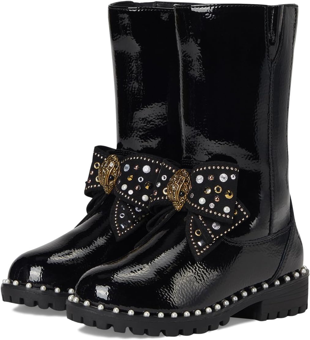 

Ботинки Kurt Geiger London Kids Kensington High Leg Bow, Black Patent