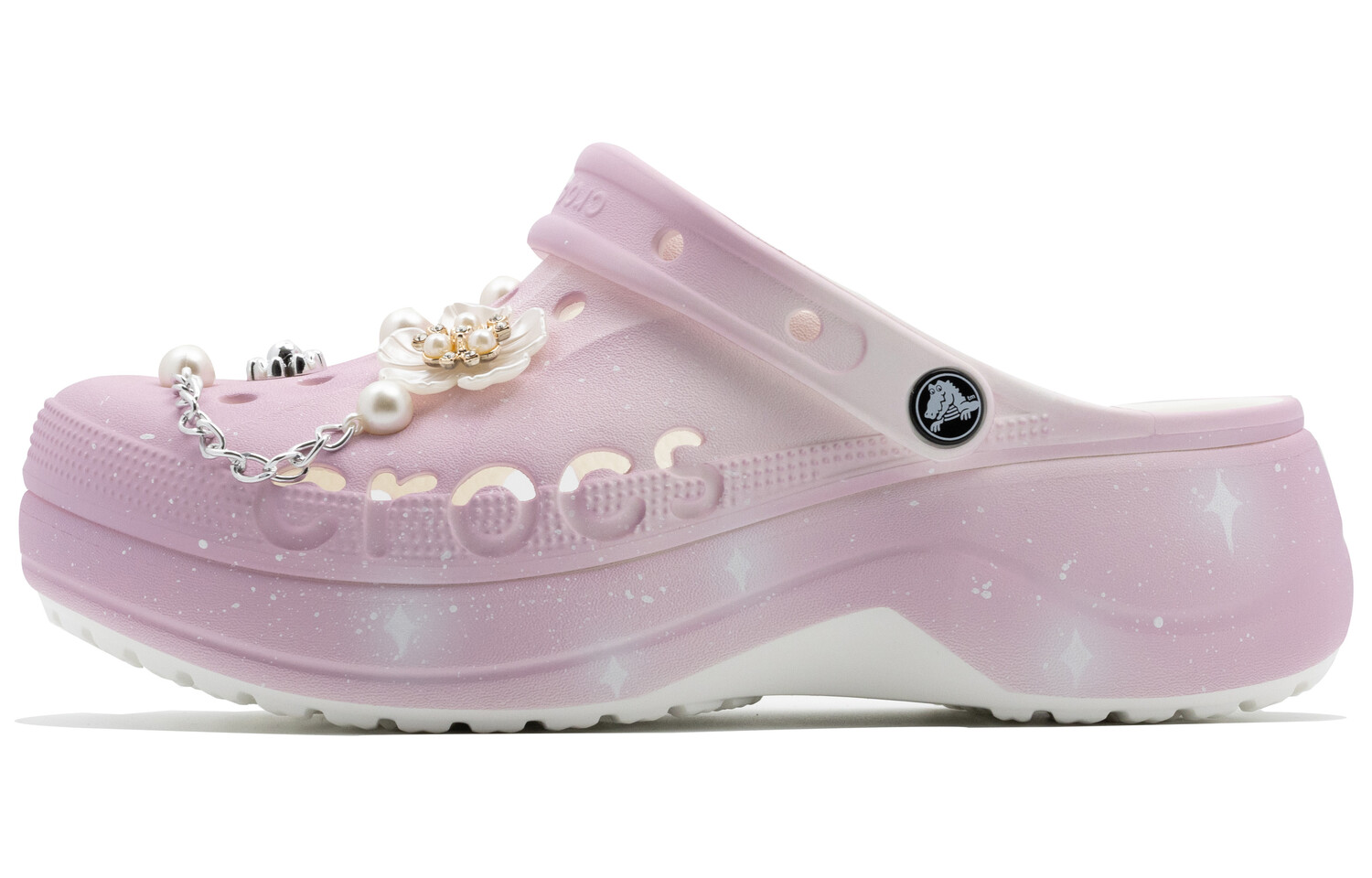 Сабо женские Crocs Clogs декорированные, розовый — фото 2