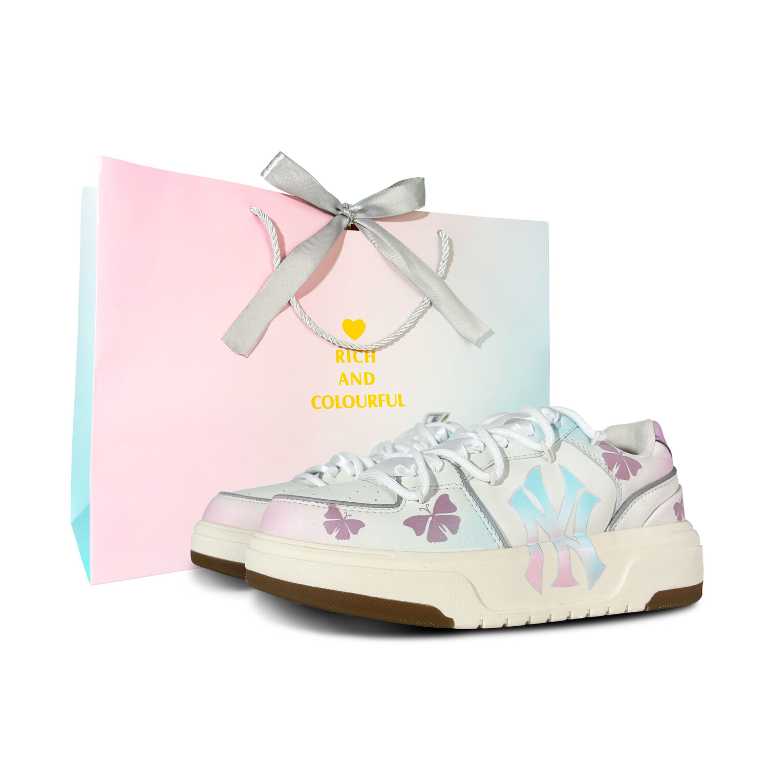 

Кроссовки MLB Chunky Liner Skateboarding Shoes Unisex Low-top White, цвет Phantom butterfly
