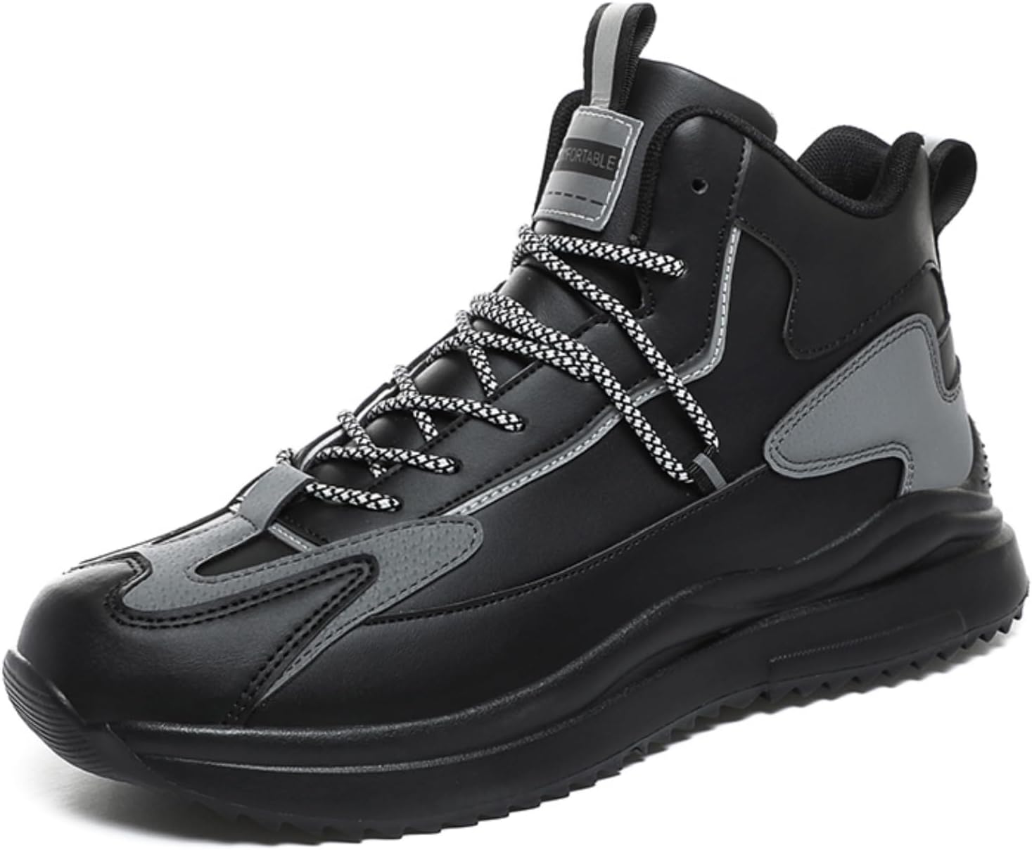 

Мужские уникальные высокие кроссовки, стильная повседневная обувь- подходит для активного отдыха на улице, вечерних дел и повседневных поездок Aokisx, черный