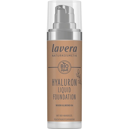 

Жидкая тональная основа Lavera Hyaluron, теплый миндаль 06, натуральная косметика, веганская, 30 мл