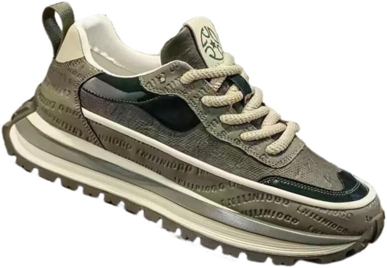 

Мужские модные повседневные спортивные кроссовки - толстая подошва для увеличения роста, противоскользящие повседневные кроссовки, подходят для ежедневной носки Fusecottc, зеленый