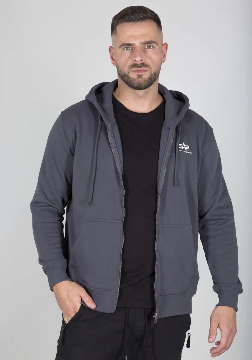 

Толстовка с капюшоном Alpha Industries "Basic Zip Hoody SL", черный
