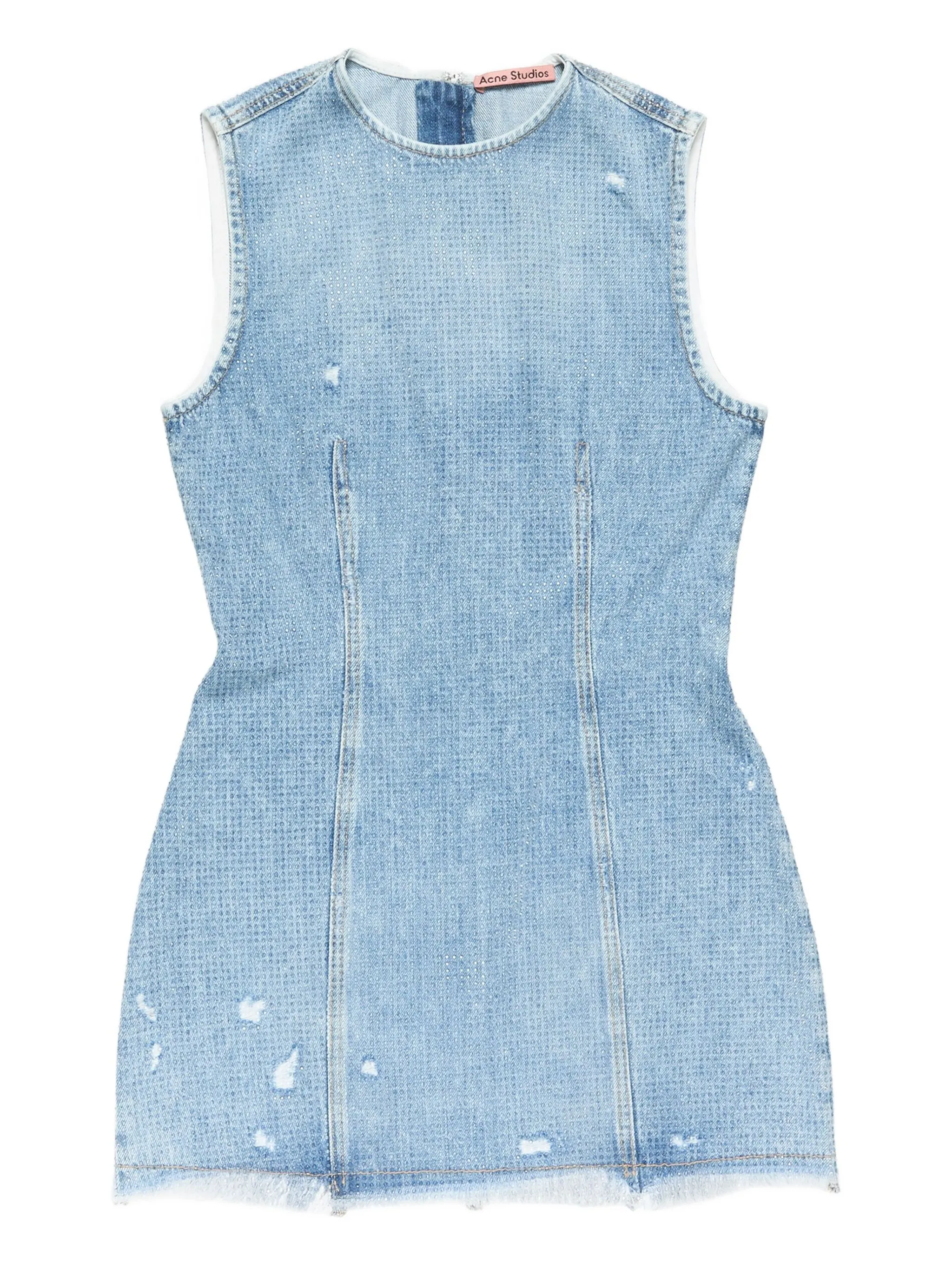 

Платье мини с бахромой Acne Studios, синий