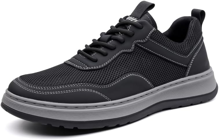 

Мужские вязаные дышащие повседневные кроссовки, с круглым носком, удобные низкие кроссовки на шнуровке, подходят для повседневной ходьбы Igzbibg, черный