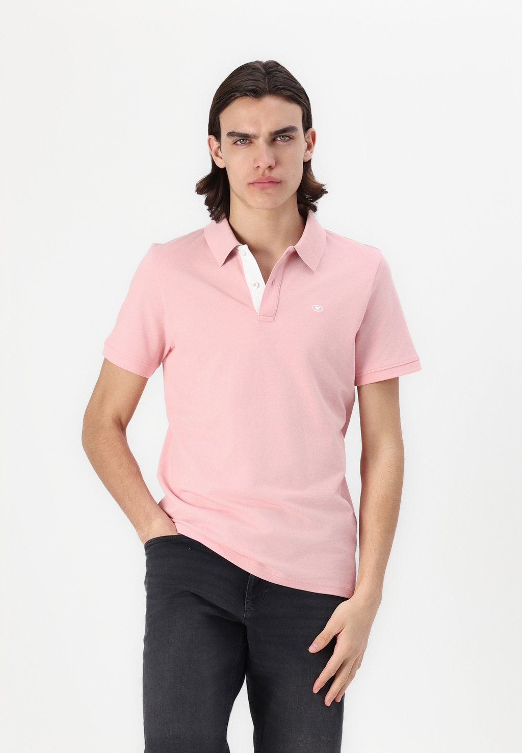 

Поло WITH CONTRAST TOM TAILOR, цвет Blush Pink