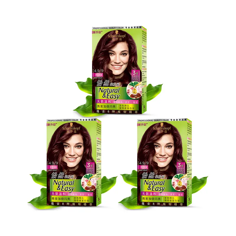 

Краска для волос Shihuakou Contentment 1 коробка/2 коробки SCHWARZKOPF, 4.9 Deep фиолетовый *3 Boxes