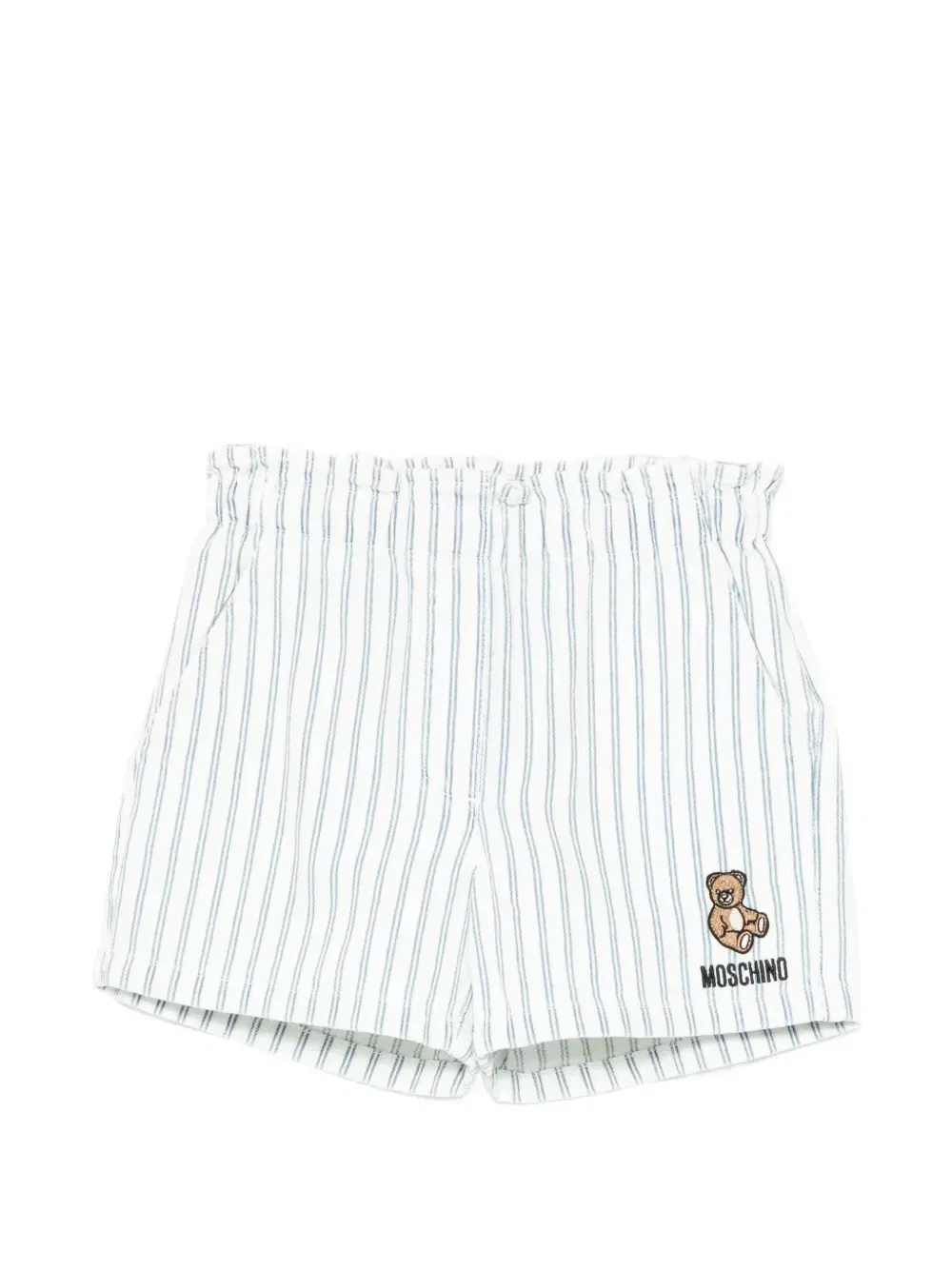 Полосатые шорты Moschino Kids, белый