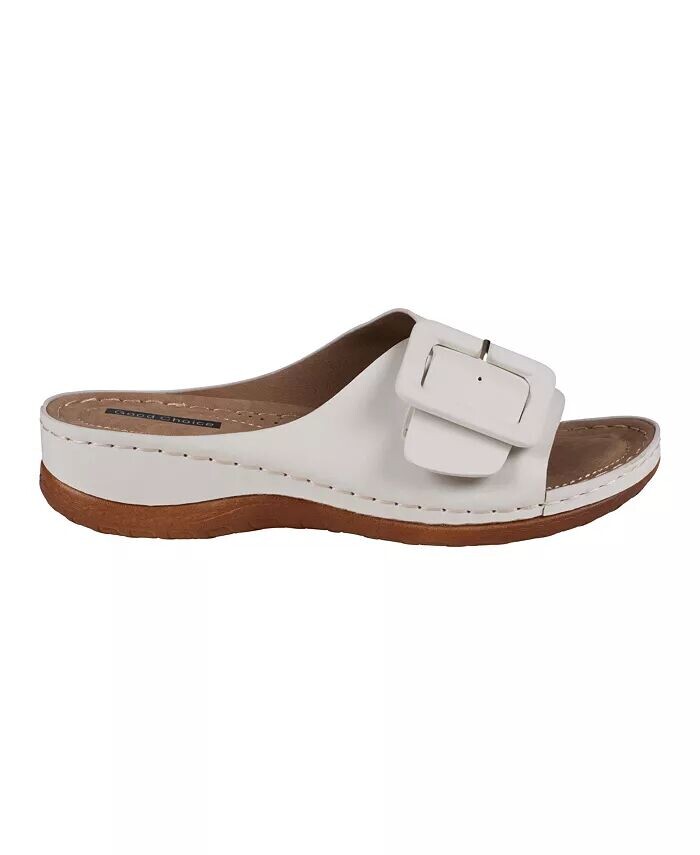 Женские сандалии на плоской подошве с пряжкой Hamden Comfort GC Shoes, белый — фото 2