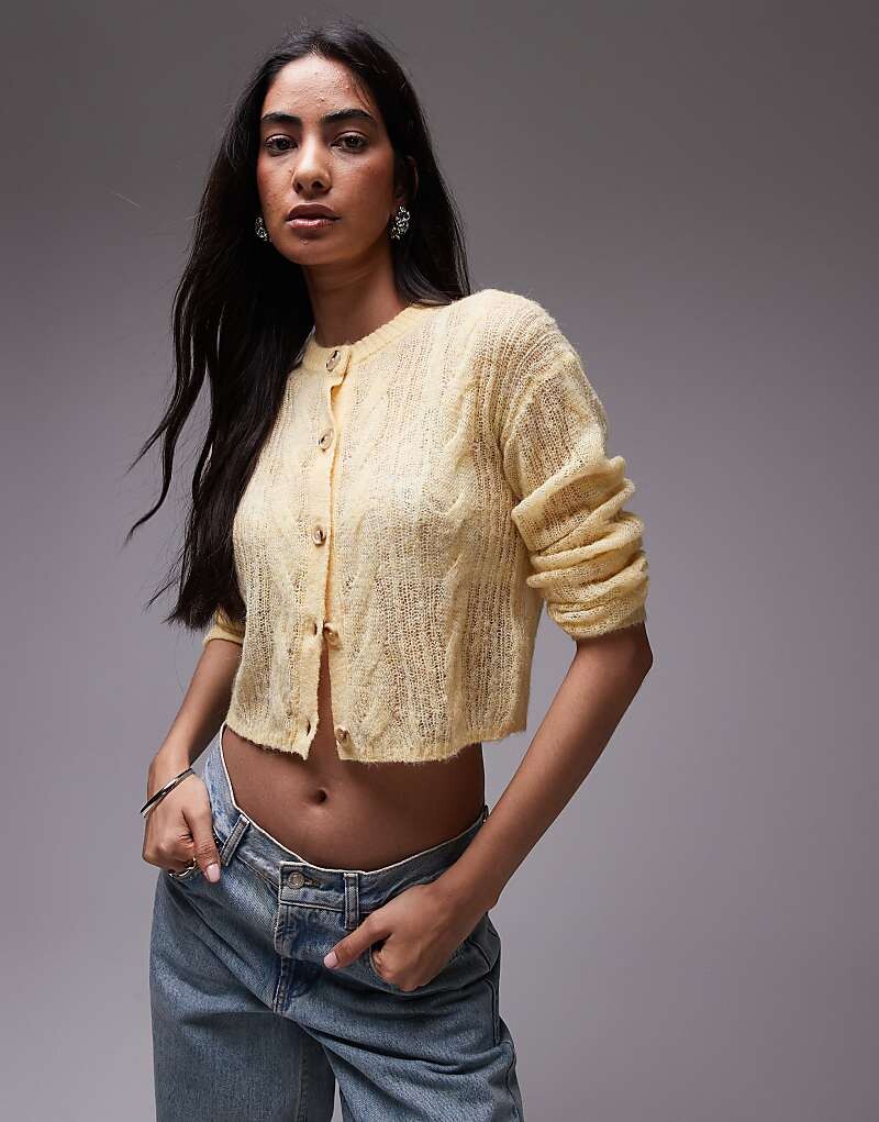 

Topshop – Прозрачный кардиган косой вязки пахты