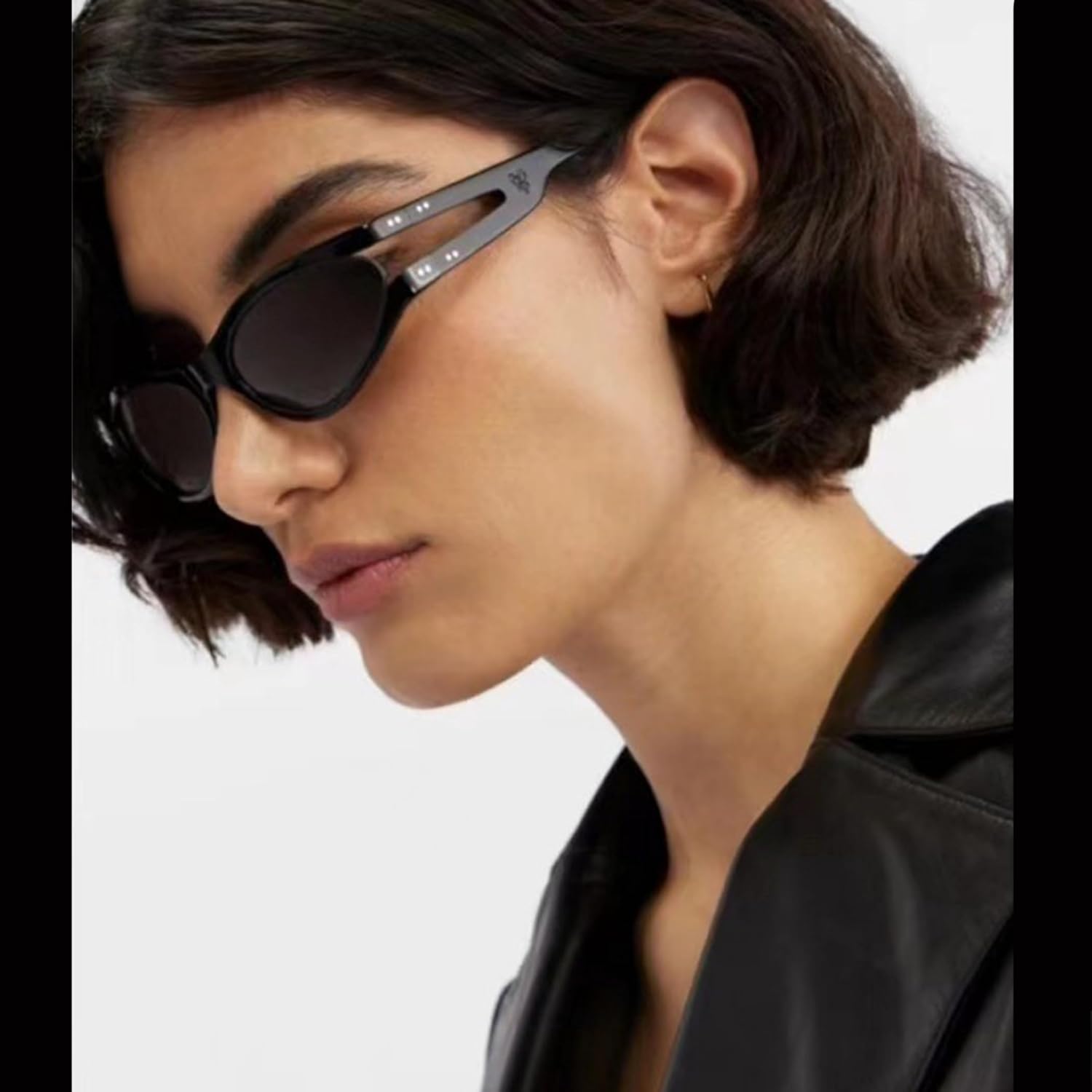 

Женские солнцезащитные очки Bullabulling в стиле ретро «кошачий глаз», панк-очки для активного отдыха, ажурные солнцезащитные очки для мужчин, очки с заклепками, Leopard