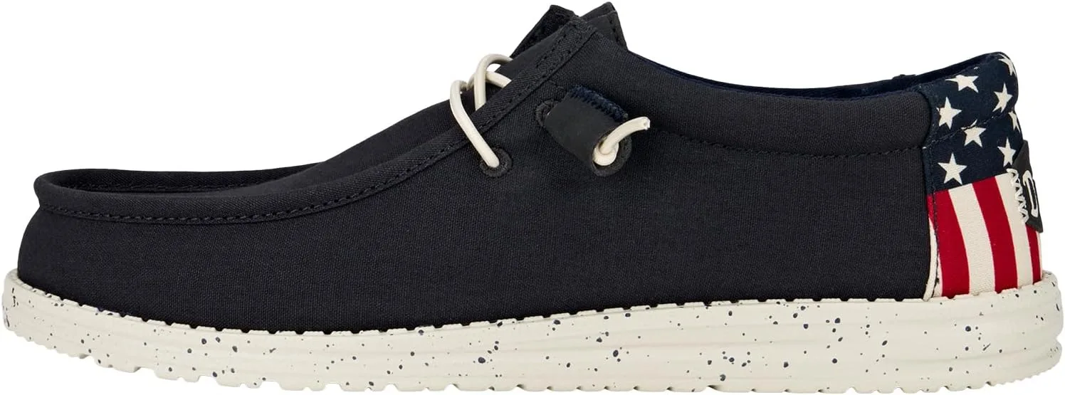 Мужские кроссовки HEYDUDE Wally Americana Off White, белый/темно-синий
