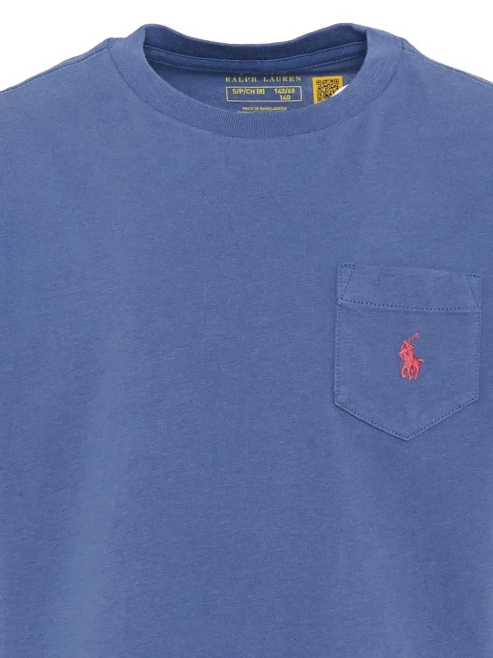 Футболка с карманом и вышитым логотипом Polo Ralph Lauren Kids, синий — фото 3