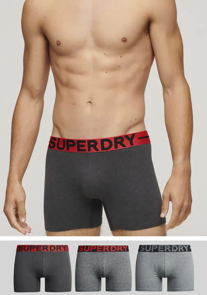 

Трусы-боксеры Superdry "BOXER TRIPLE PACK" (упаковка, 3 шт.), цвет Asp.Grit/Bla