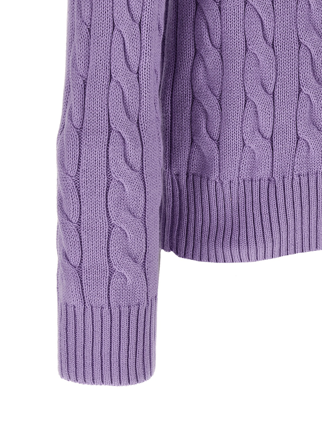 Хлопковый вязаный свитер POLO RALPH LAUREN, фиолетовый — фото 4