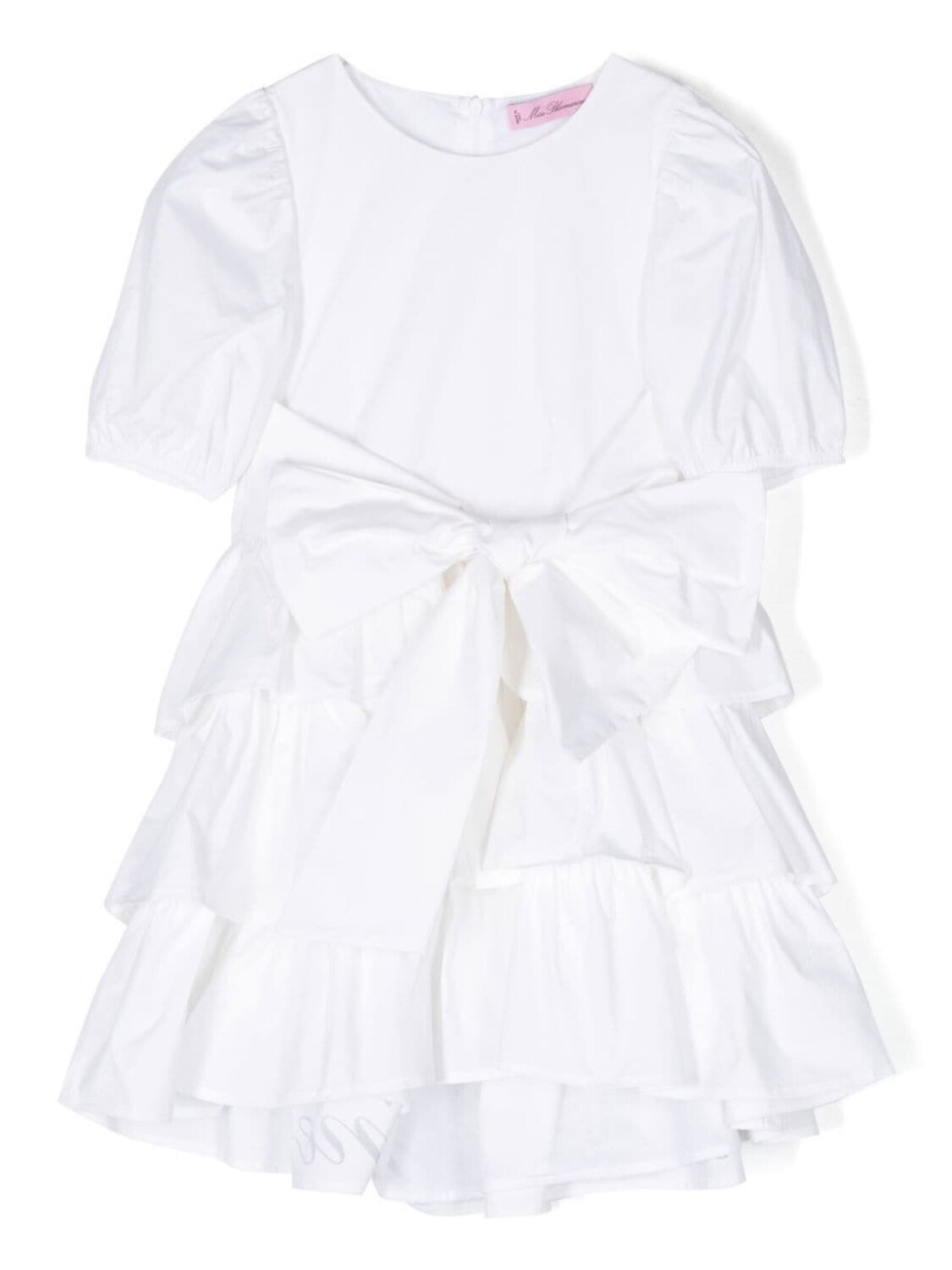 

Miss Blumarine платье с объемными рукавами и бантом, белый