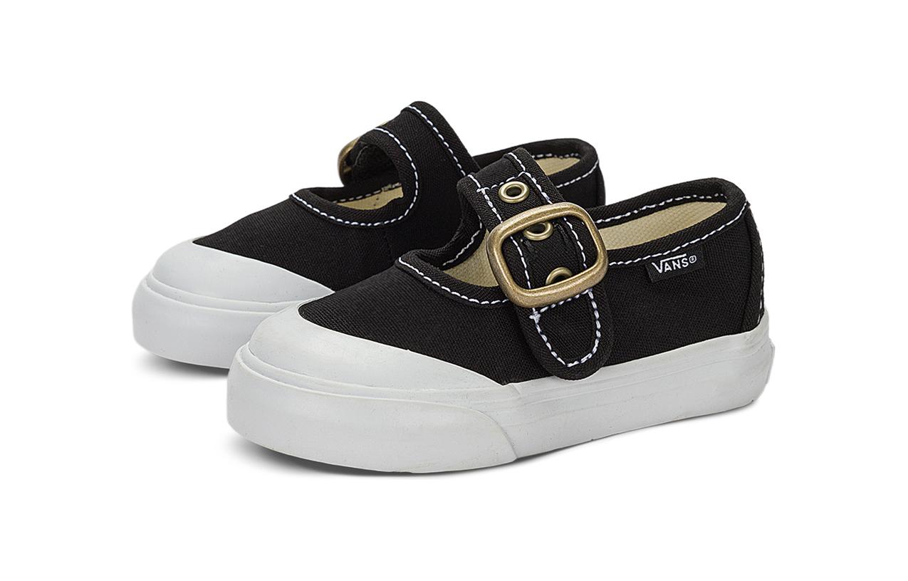 Низкие детские туфли Мэри Джейн для младенцев и малышей Vans, черный/белый — фото 3