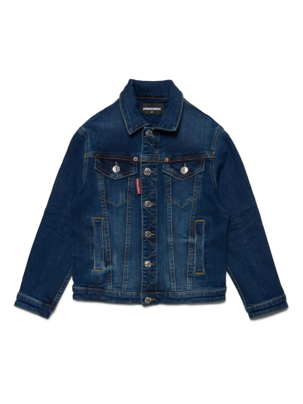 

Джинсовая куртка с нашивкой-логотипом DSQUARED2 KIDS, синий