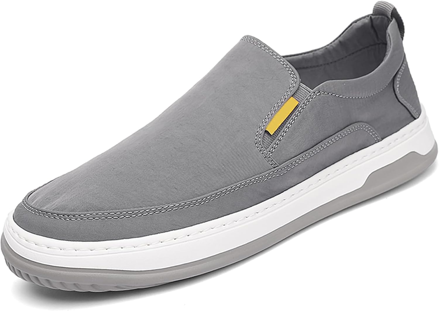 

Мужские повседневные канвасовые лоферы, классические с низким верхом, без шнурков, с поддержкой свода, удобные кроссовки для ходьбы и скейтборда Ptnoka, серый