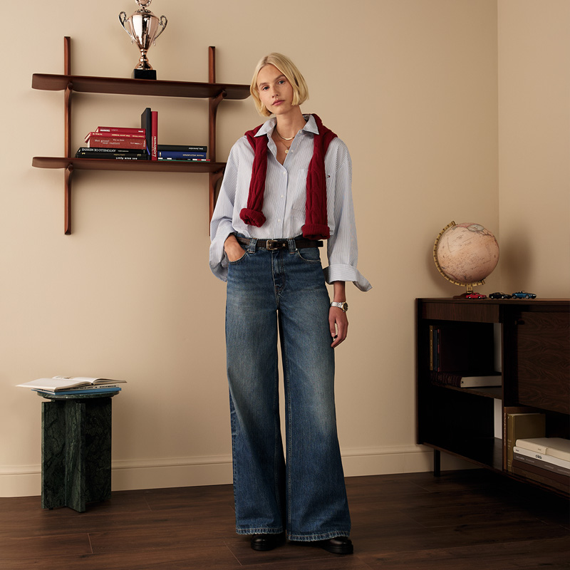 Tommy Hilfiger Женские джинсы, синие, размер 1A5, средней ширины штанин — фото 4