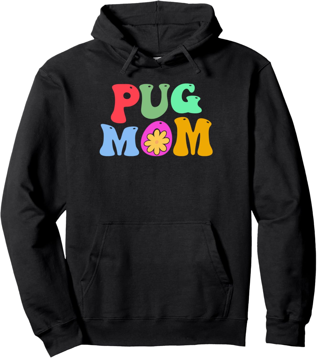 

Толстовка с изображением мамы мопса Pug Mom & Pug Gifts, черный