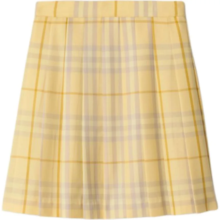Burberry SS25 Plaid Moderate Skirt Весна-Лето Детская Желтая