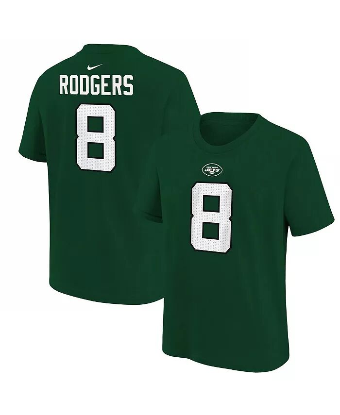 

Футболка с именем и номером игрока Big Boys Aaron Rodgers Green New York Jets Nike