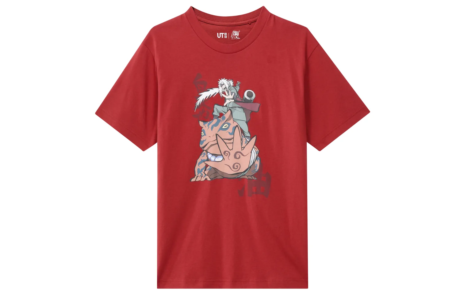 UNIQLO Футболка Naruto SS23 унисекс красная с круглым вырезом, умеренно прямой крой