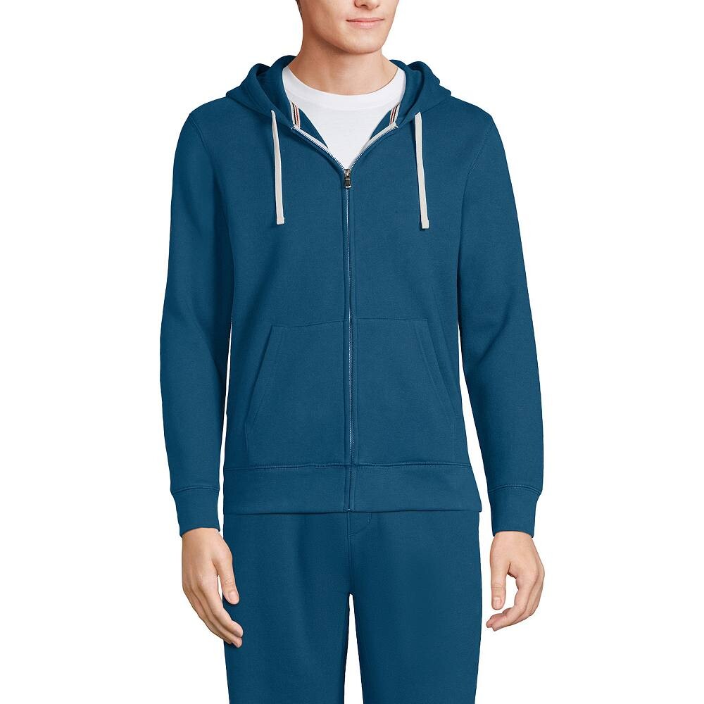 

Толстовка с длинными рукавами и молнией во всю длину Lands' End Tall Serious Sweats, цвет Evening Blue