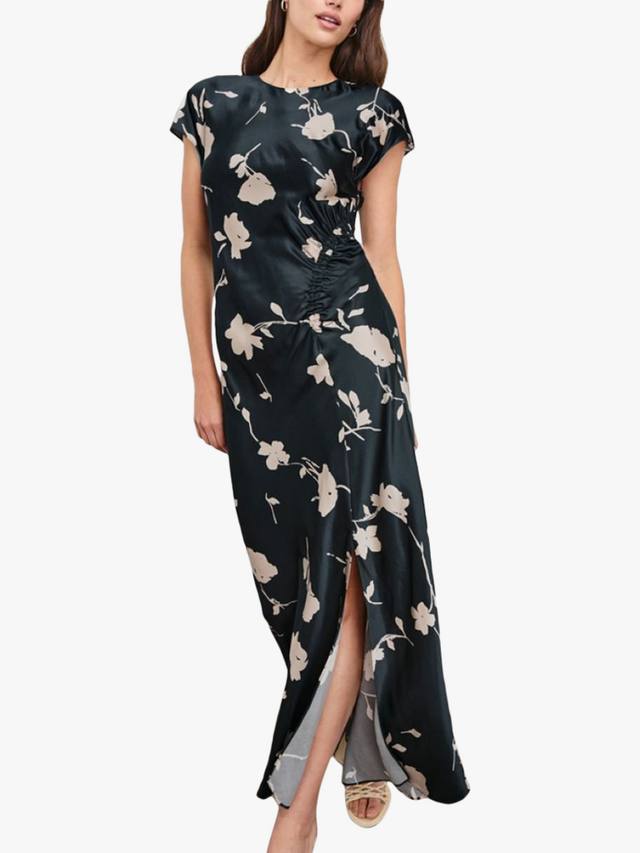 

Платье миди с каплевидными рукавами и цветочным принтом Serenity Rails, Midnight Blue/White