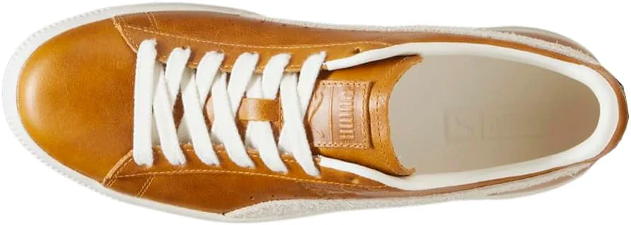 Мужские кроссовки PUMA Clyde Paris на шнуровке повседневные - коричневые, слоновая кость — фото 4