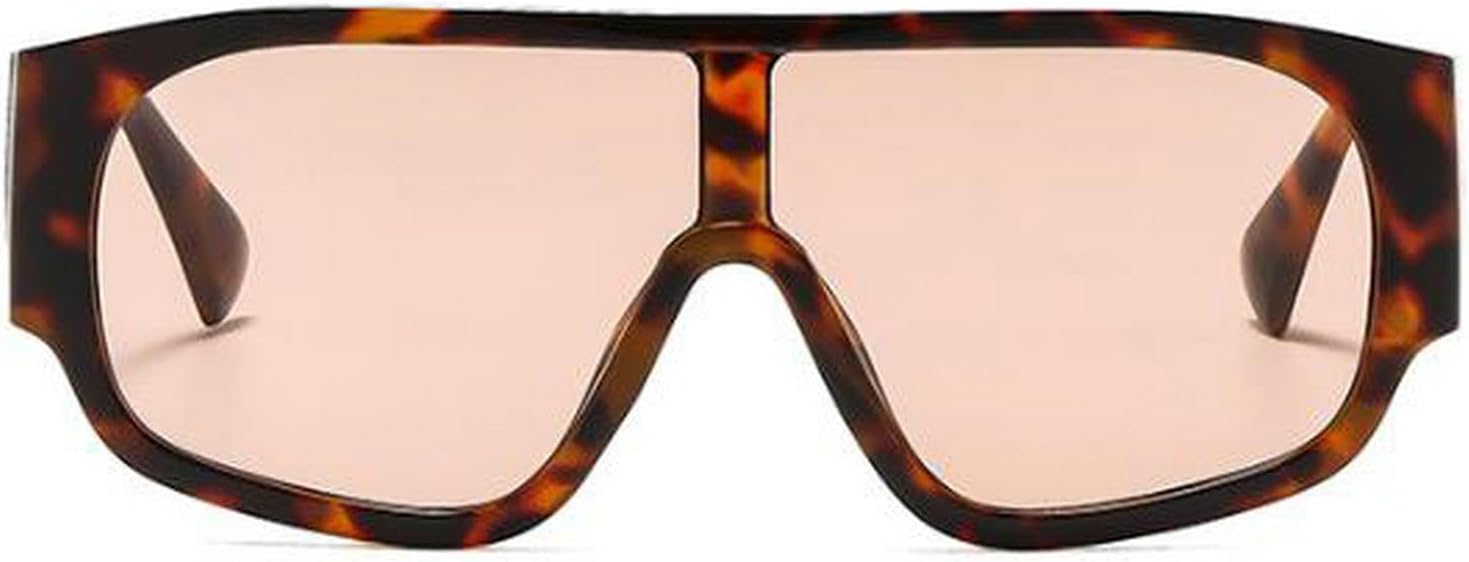 

Модные квадратные солнцезащитные очки большого размера для женщин и мужчин в стиле ретро с плоской верхней частью, обеспечивающие защиту от УФ-излучения mincl, Leopard Champagne