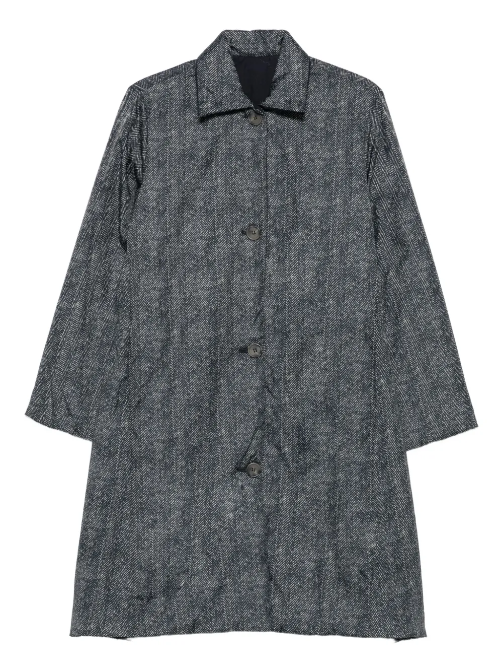 

Двустороннее пальто с узором в елочку Why Ci, серый