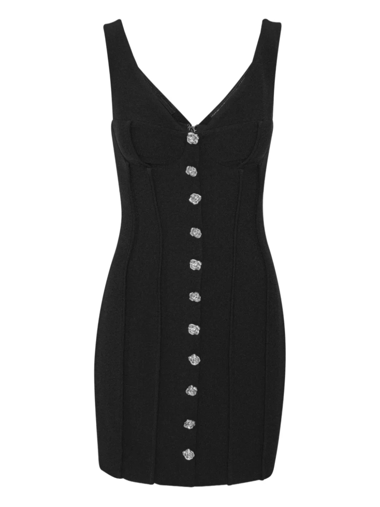 

ROTATE BIRGER CHRISTENSEN мини-платье с розовыми пуговицами, черный