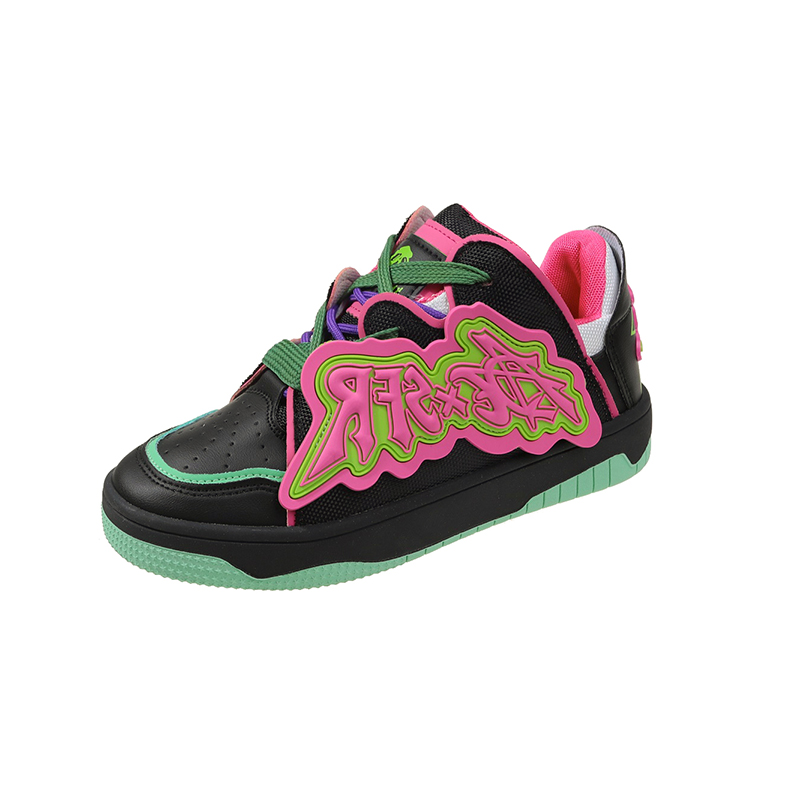 

PLAY COBBLER Антискользящие и износостойкие низкие скейтерские кроссовки унисекс черно-розовые, цвет Black Pink