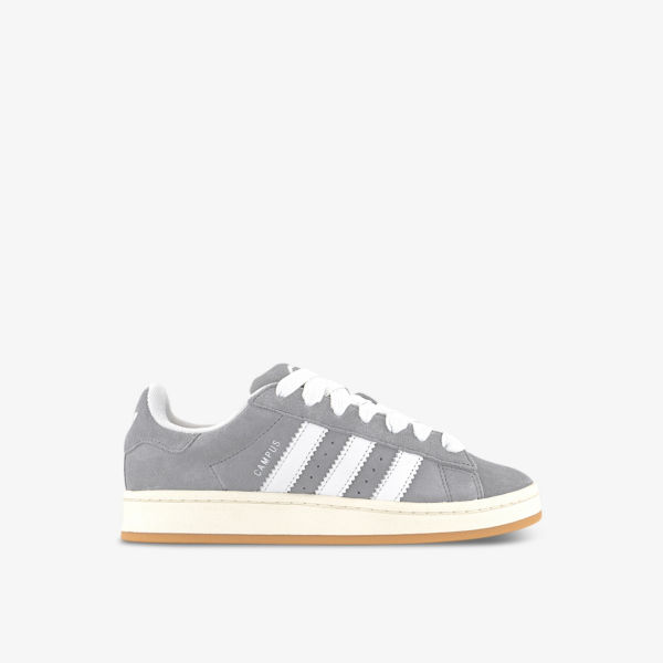 Низкие замшевые кроссовки Campus 00s с фирменными полосками Adidas, белый