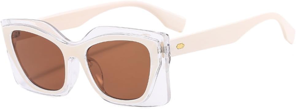 

Женские солнцезащитные очки в стиле панк с прозрачными линзами «кошачий глаз», ретро-стиль, прямоугольная оправа, большие солнцезащитные очки с защитой от УФ-излучения UV400 LANGSER, C2