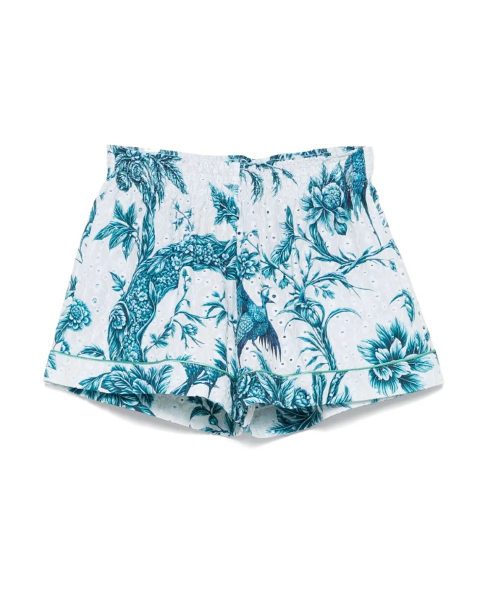 

Синие шорты с цветочным узором и эластичным поясом. F.R.S For Restless Sleepers, синий