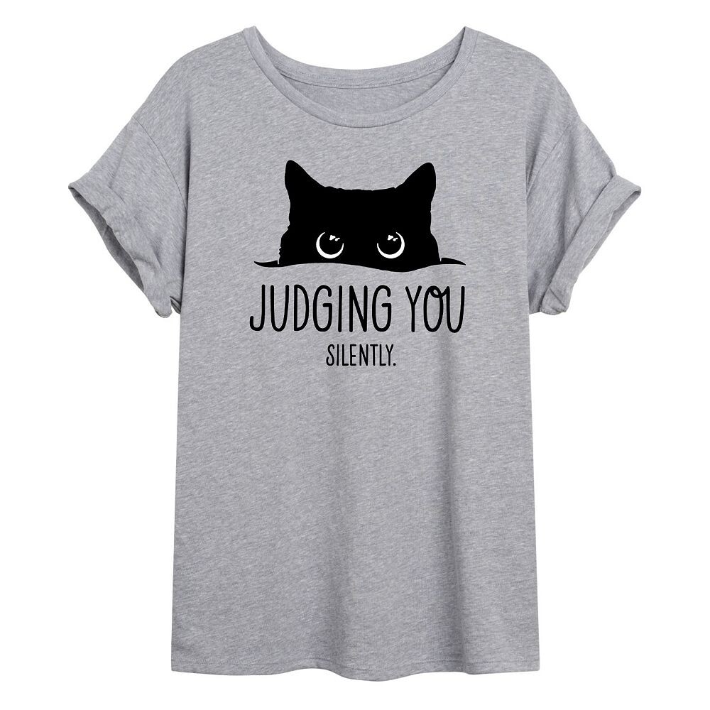 

Футболка Oversize Junior's Judgeing You Cat Licensed Character, серый