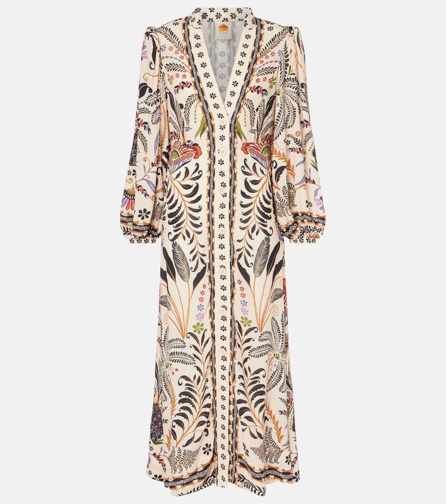 

Классическое платье миди с цветочным принтом Farm Rio, Classic Nature Sand