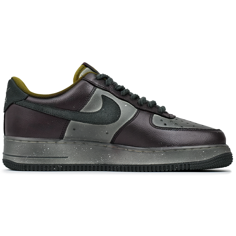 Nike Мужские износостойкие низкие скейтбордные кроссовки Air Force 1 коричневого и зеленого цвета — фото 3