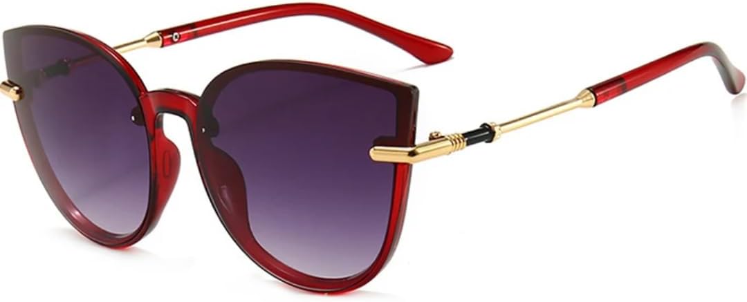 

Солнцезащитные очки с защитой UV400 | «Кошачий глаз», большая оправа, цветные линзы | для женщин и мужчин, для занятий спортом на открытом воздухе и вождения DSVIGF, Red Gray