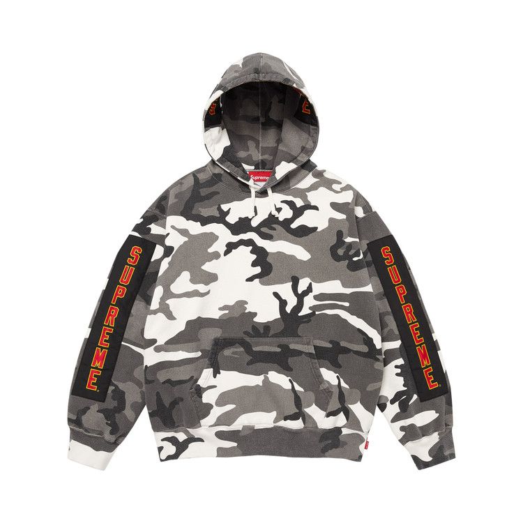

Толстовка Supreme Woven Patches Hooded Sweatshirt, Snow Camo