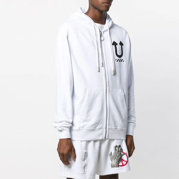 Толстовка с капюшоном X Undercover Skeleton с обратной молнией Off-White, белый — фото 4