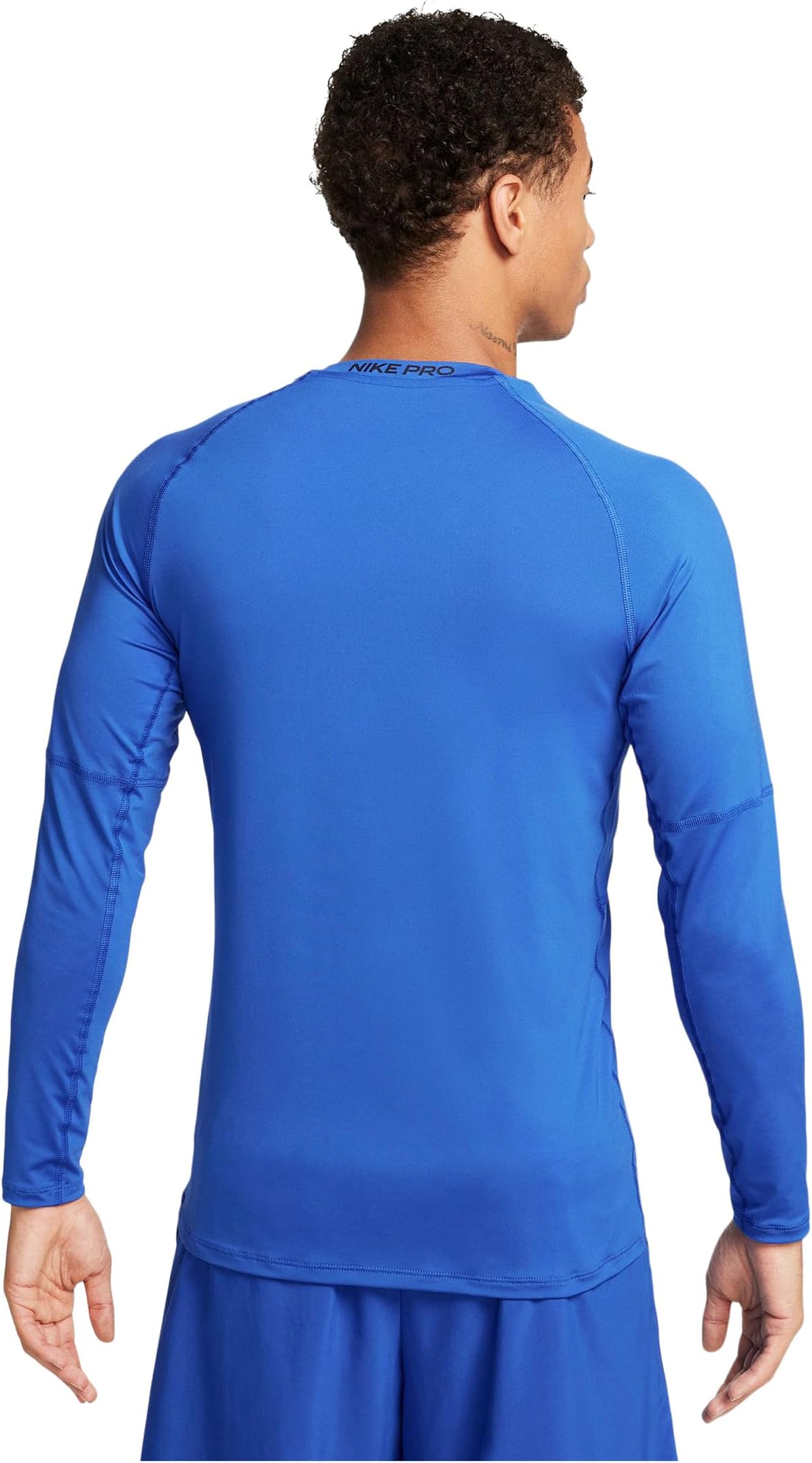 Топ Nike Pro Dri-fit Slim Long-sleeve Fitness Top, цвет Game Royal/Black — фото 2