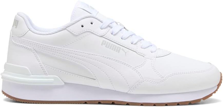 

Мужские кроссовки PUMA St Runner V4 из кожи на шнуровке, повседневные - белые