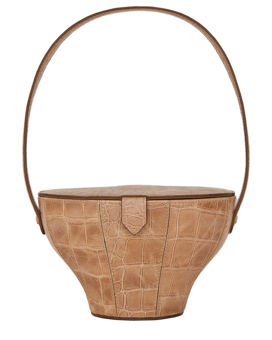 

STAUD Alice Сумка из кожи с тиснением под крокодила, коричневый