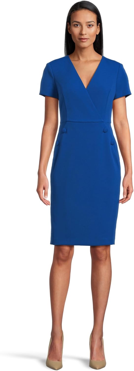 

Женское платье-футляр Calvin Klein с коротким рукавом на пуговицах, Regatta