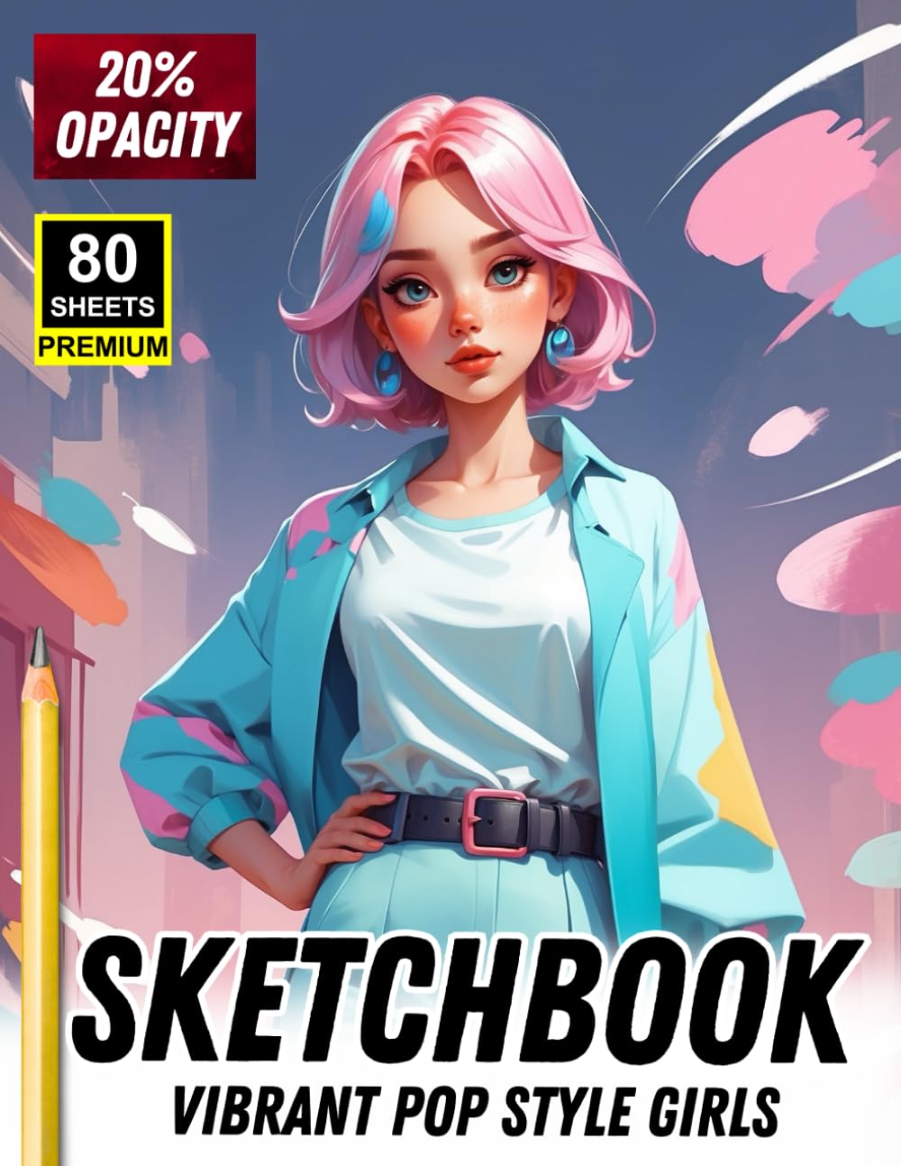 

Sketchbook: Vibrant Pop Style Girls - 80 Premium Sheets | 20% Opacity Tracing Reference Book for Modern Character Drawing: A Stylish Drawing Reference Book Featuring Bold Colorful Portraits (Independently published)